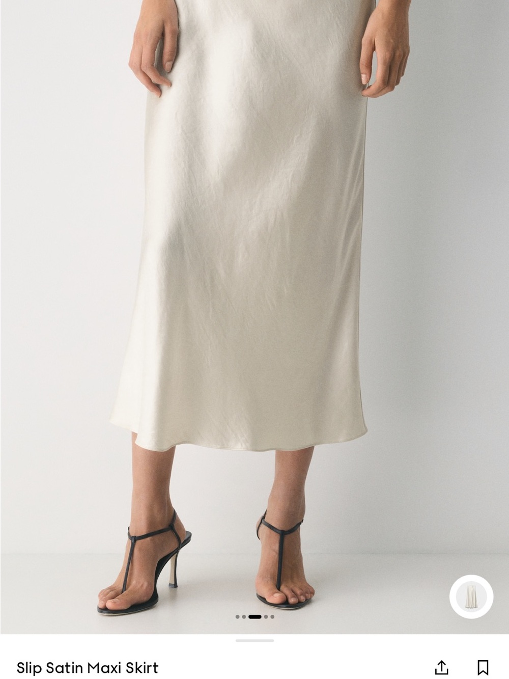 Babaton Satin Slip Maxi Skirt — matte pearl